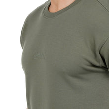Load image into Gallery viewer, 0220. CottonPlus™ Mesh Back Roll-Sleeve Tee - Olive
